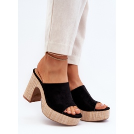 Női magassarkú papucs, fekete, Siobhan 2