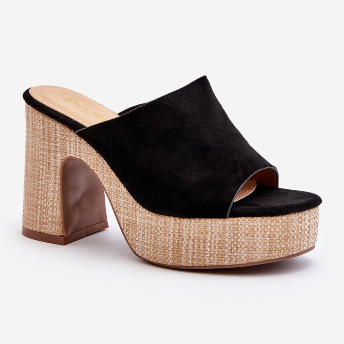 Női magassarkú papucs, fekete, Siobhan 1