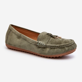 Női velúr klasszikus mokaszin zöld Ontala 2