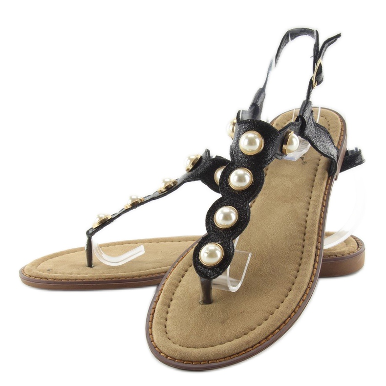 Flip-flop nagy gyöngyökkel LL-75 Fekete 2 Flip-flop nagy gyöngyökkel LL-75 Fekete 2