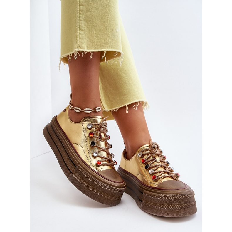 Női platform tornacipő GOE NN2N4055 arany aranysárga 1