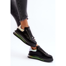 Női bőr tornacipő GOE NN2N4030 Fekete 2