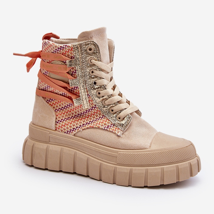 Bézs női magas tornacipő hatalmas Kernián 2