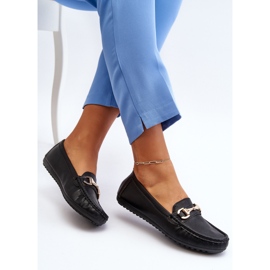 Női klasszikus Eco bőr mokaszin fekete Demese 1