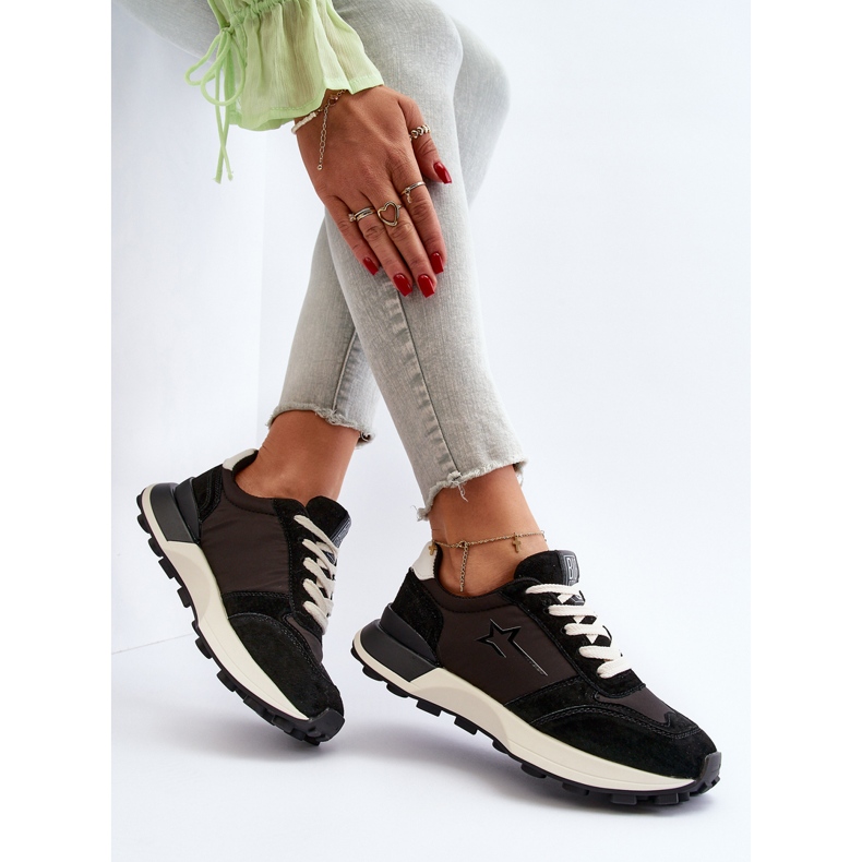 Női bőr tornacipő Big Star NN274963 fekete 1