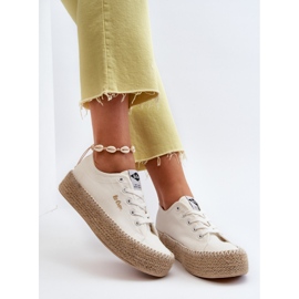 Lee Cooper LCW-24-44-2410 fonott tornacipő, fehér 1