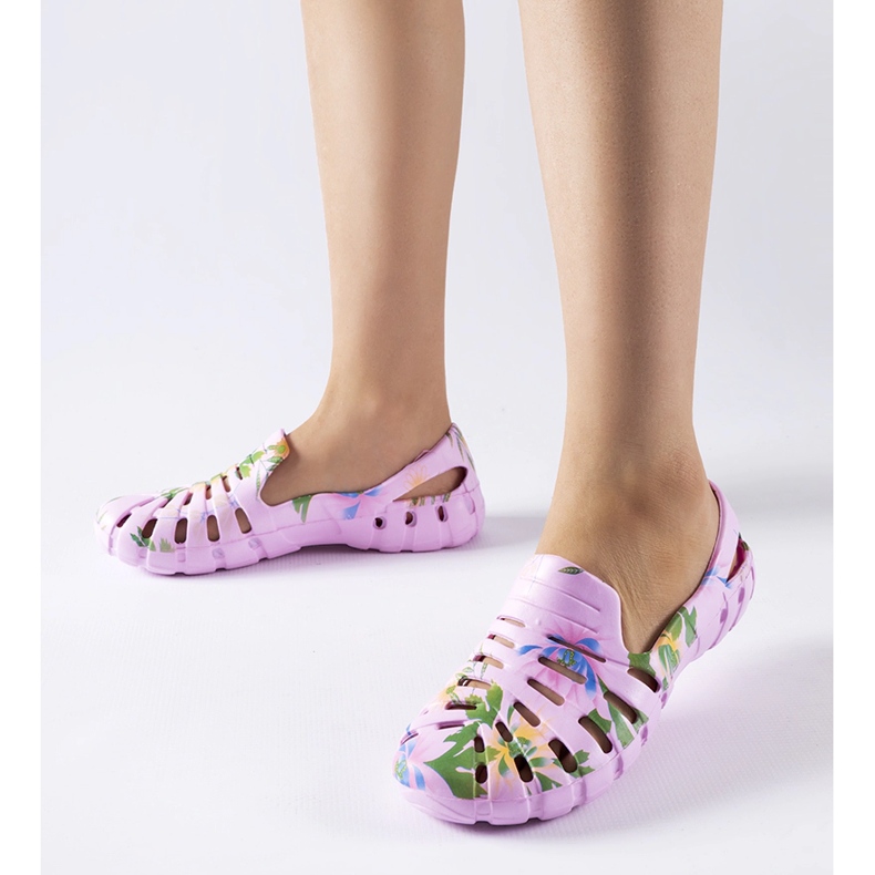 Rózsaszín gumipapucs Eliano CLF0758C Pink mintával kék 1