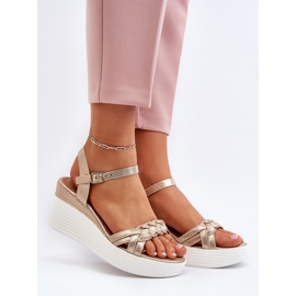 Esinna Gold Wedge szandál aranysárga 2