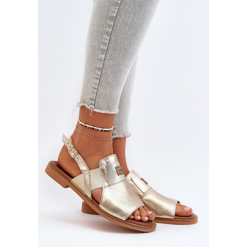 Zazoo 40385 női bőr szandál arany aranysárga 2