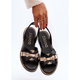 Zazoo 40382 női bőr szandál fekete 2