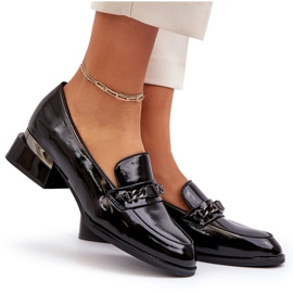 Vinceza Női lakkbőr alacsony sarkú cipő fekete Albreide 7