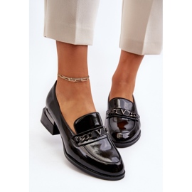 Vinceza Női lakkbőr alacsony sarkú cipő fekete Albreide 4