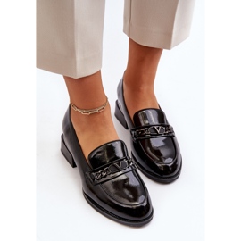 Vinceza Női lakkbőr alacsony sarkú cipő fekete Albreide 5