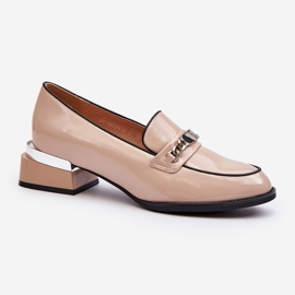 Vinceza Női Patent alacsony sarkú cipő Bézs Albreide 1