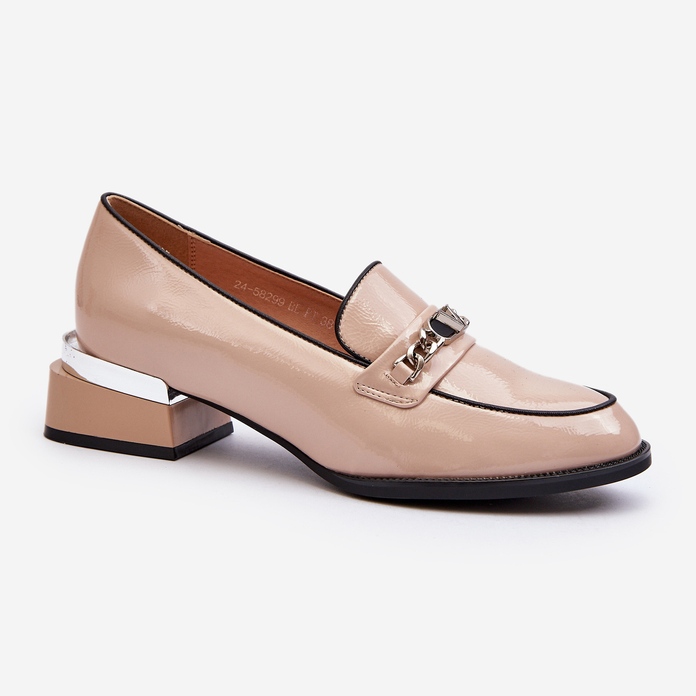 Vinceza Női Patent alacsony sarkú cipő Bézs Albreide 1