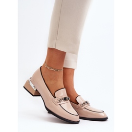 Vinceza Női Patent alacsony sarkú cipő Bézs Albreide 2
