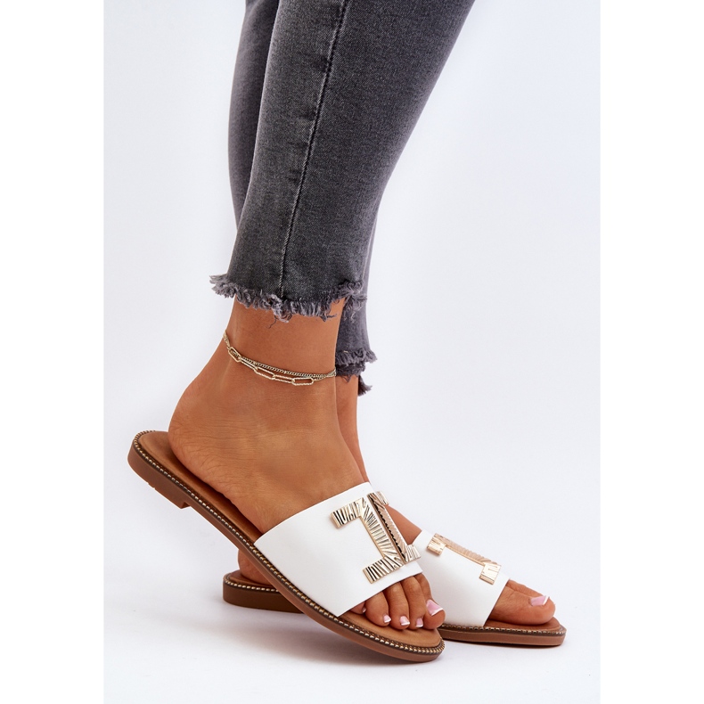 Seastar Női papucsok díszítéssel, fehér Ollavia 2