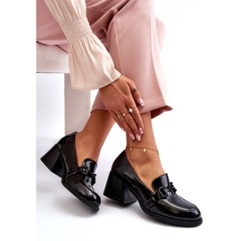 Vinceza Fekete Patent magassarkú cipő 1