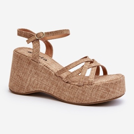 Beige Platform és Wedge Sandals Oporia bézs 2 Beige Platform és Wedge Sandals Oporia bézs 2