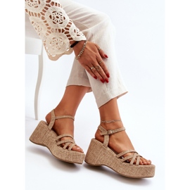 Beige Platform és Wedge Sandals Oporia bézs 1