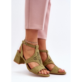 Zöld alacsony sarkú szandál Eleriva 2