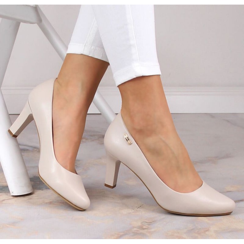 Sergio Leone W SK39AA magas sarkú pumpák, világosszürke 1