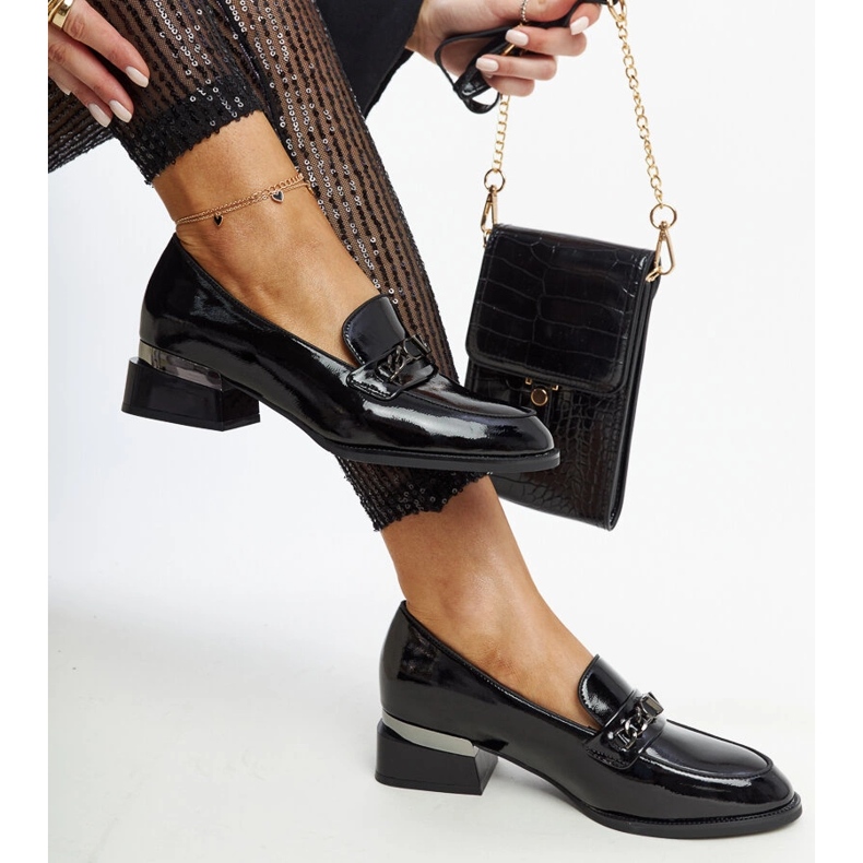 Vinceza fekete lakkbőr cipő 1