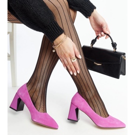 Vinceza Sötét rózsaszín bőr magassarkú pumpák a Vincezától 1