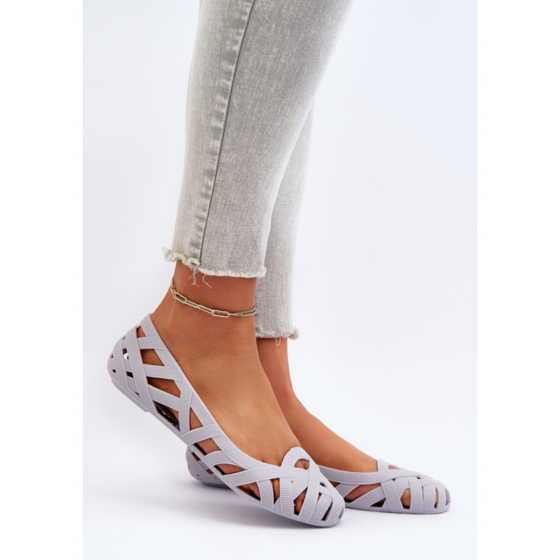 Női Gumi Balerina Cipők Szürke Salam 2