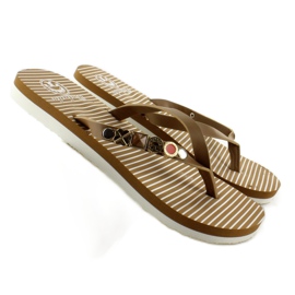 Flip-flop díszített övvel B762 Beige bézs 2