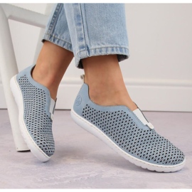 Kényelmes áttört cipő Rieker W RKR653 kék 2