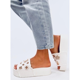 Seastar Vastag talpú papucsok Lancaster White mackóval fehér 2