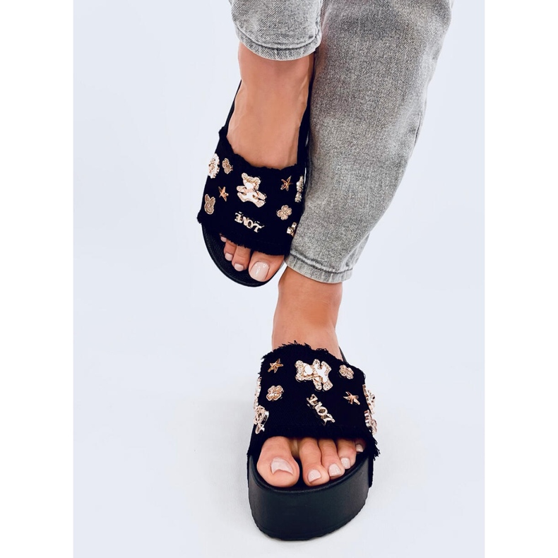 Seastar Vastag talpú papucsok Lancaster fekete mackóval 1