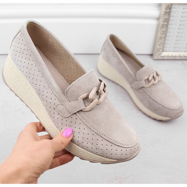 Bézs bőr velúr női ékcipő Filippo DP6212 1 Bézs bőr velúr női ékcipő Filippo DP6212 1