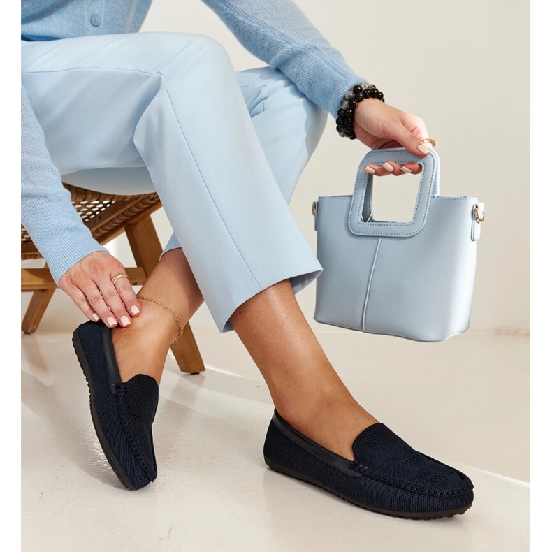 Sötétkék szövet mokaszinok a Fiammetta-tól 1