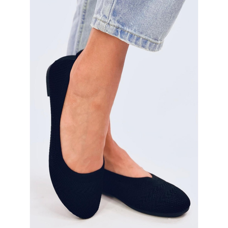 Newey Black kötött balettlapos fekete 2