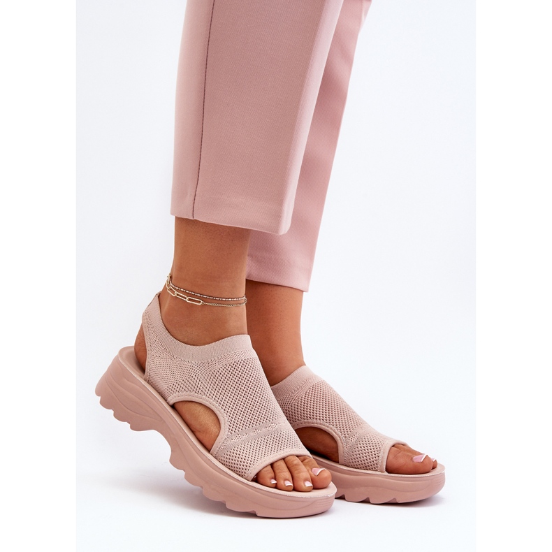 Női sportszandál vastag talppal, rózsaszín Deinaleia 1