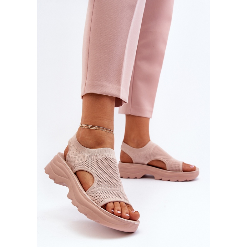 Női sportszandál vastag talppal, rózsaszín Deinaleia 2