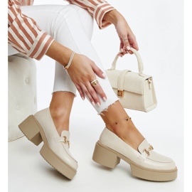 Vinceza bézs színű ökobőr magassarkú cipő 1