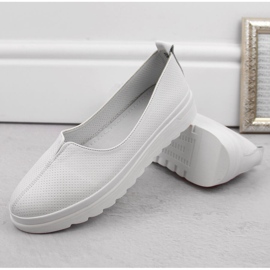 Fehér női bőr bebújós cipő Filippo DP6163 3