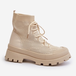 Női zoknis bebújós csizma Világos bézs Solime 2 Női zoknis bebújós csizma Világos bézs Solime 2