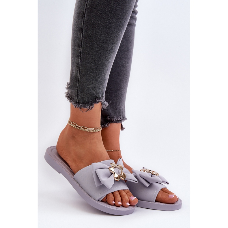 Levendula női papucs masnival Arsicada ibolya 2