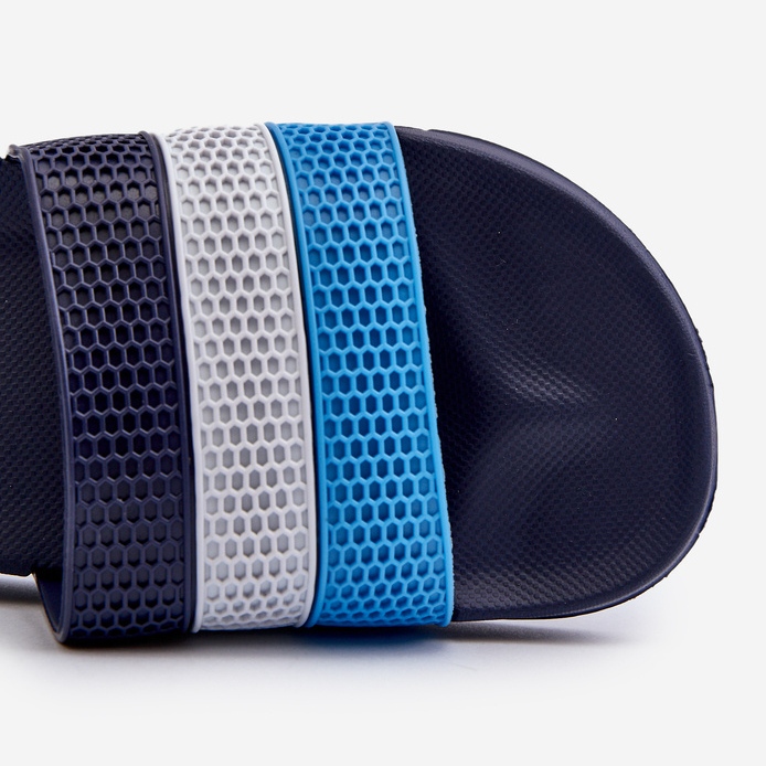 Klasszikus férfi papucs pántokkal, sötétkék Sylri 1