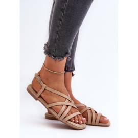 Big Star női lapos szandál NN274012 bézs 2