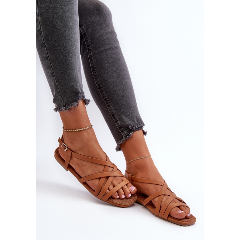 Big Star női lapos szandál NN274013 Camel barna 1