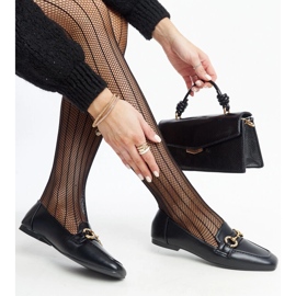 Fekete mokaszinok Areebah csattal 1