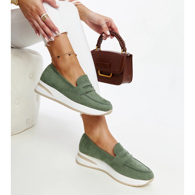 Zöld velúr Venla sportcipő 1