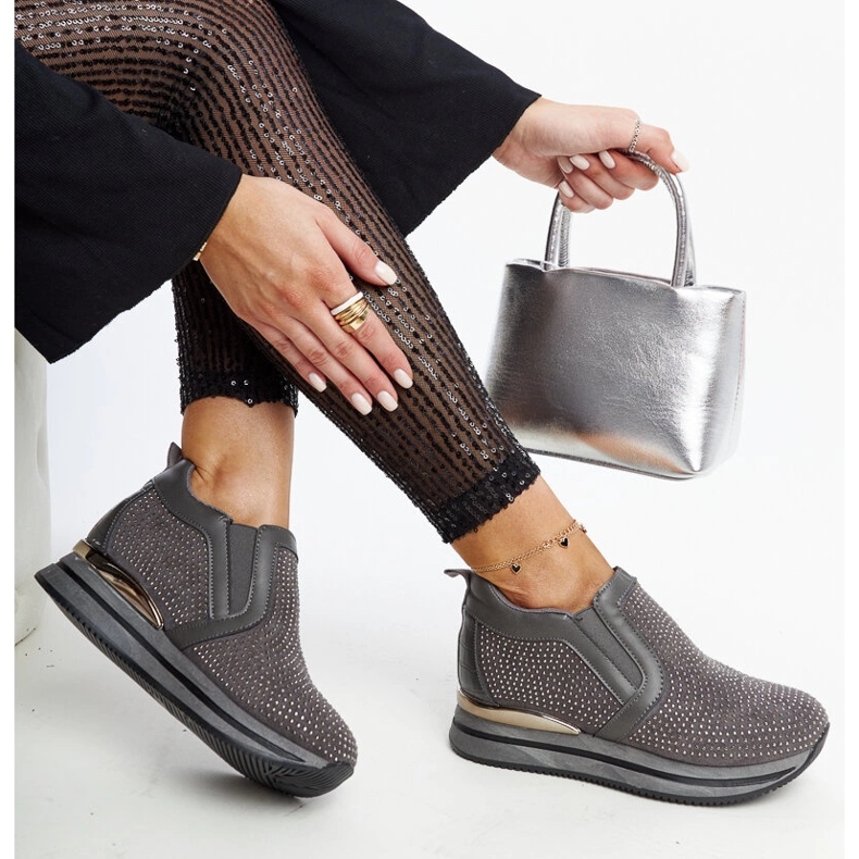 Sötétszürke Cadelaria wedge tornacipő 1