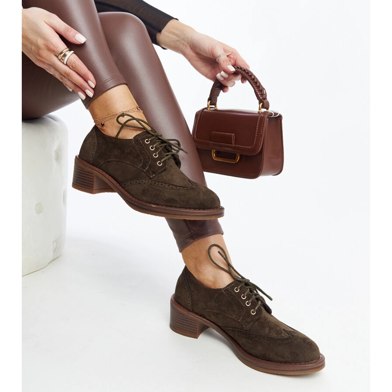 Zöld velúr magas sarkú cipő a Tigard márkától 1