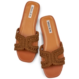 Csipkebarna női papucs, lapos talppal 1 Csipkebarna női papucs, lapos talppal 1